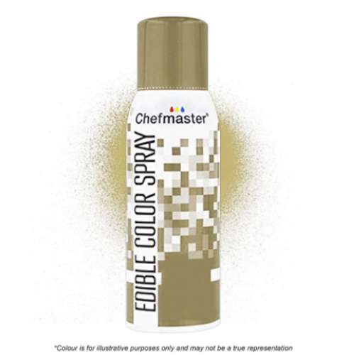 Chefmaster Edible Spray Colour - Gold - Click Image to Close